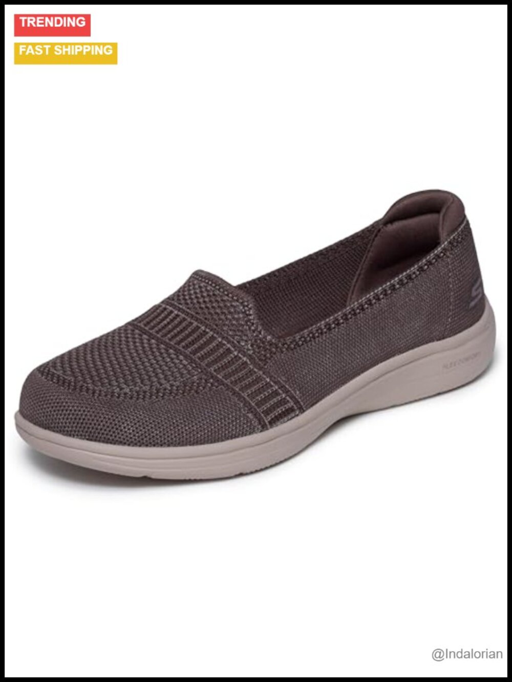 On-the-Go Flex Radiant Knit Slip-On Flats Lightweight Machine Washable